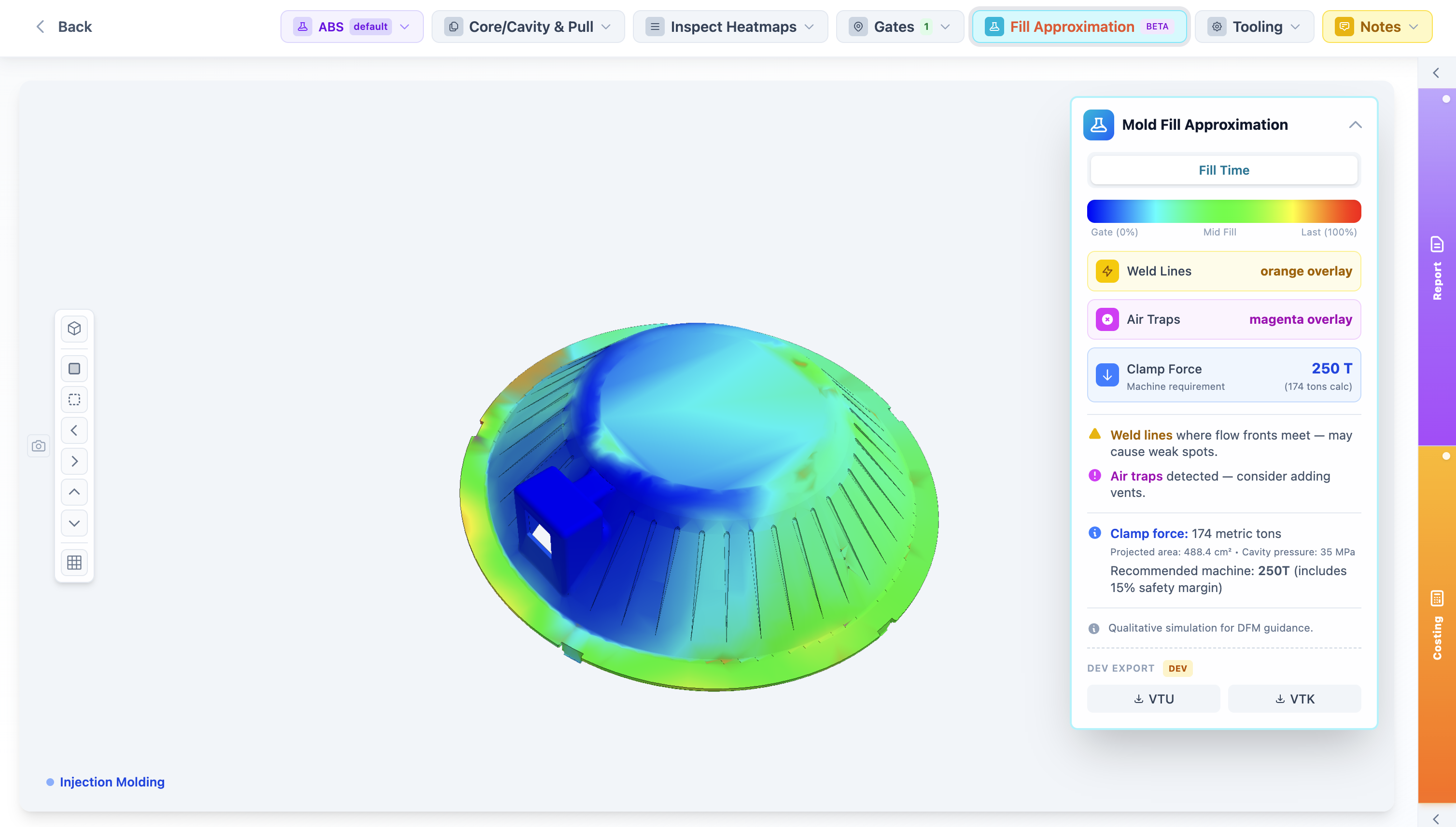 Fill approximation visualization